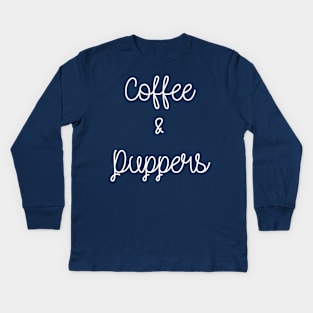 Coffee & Puppers Kids Long Sleeve T-Shirt